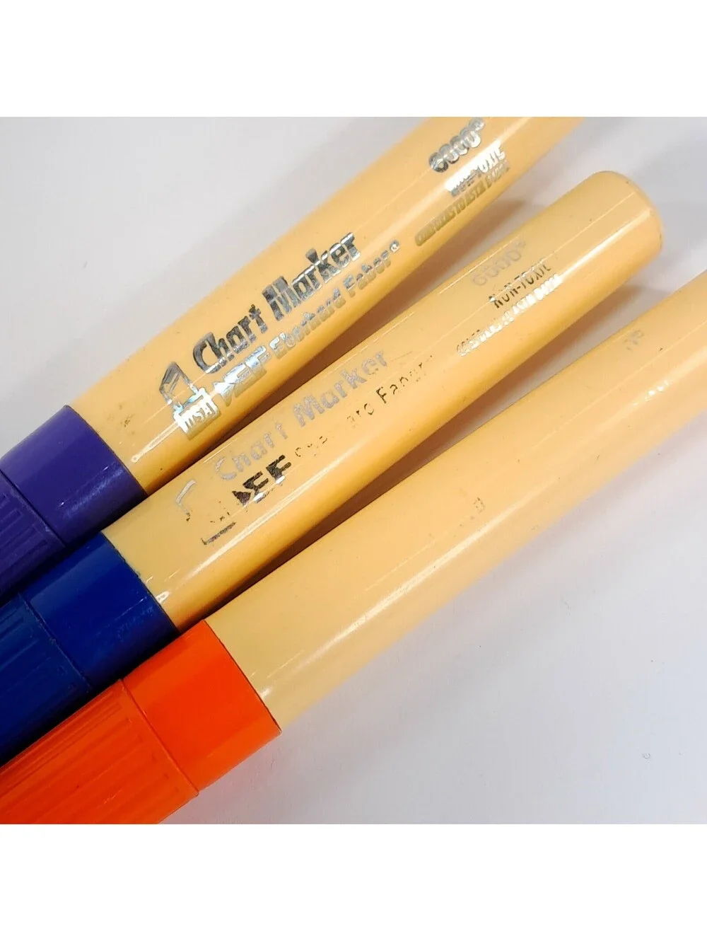 Vintage Eberhard Faber Chart Marker Felt-Tip Markers set 3 purple blue orange